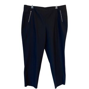 Simply Emma Black Straight Leg Pants with Zipper Accents